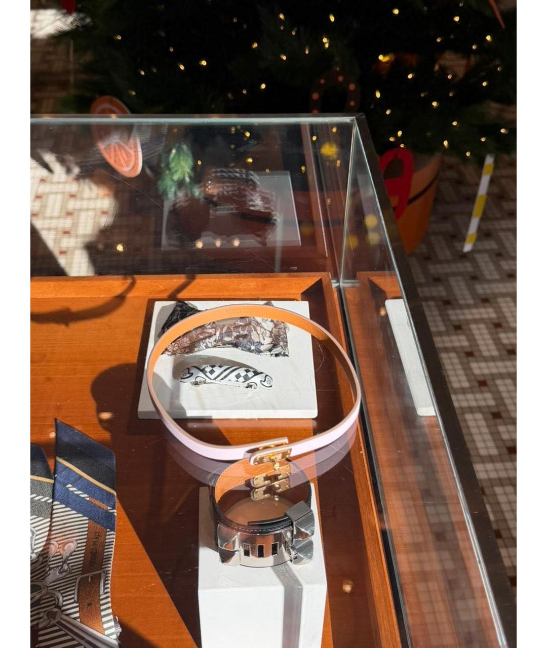 HERMES Розовый кожаный чокер, фото 3