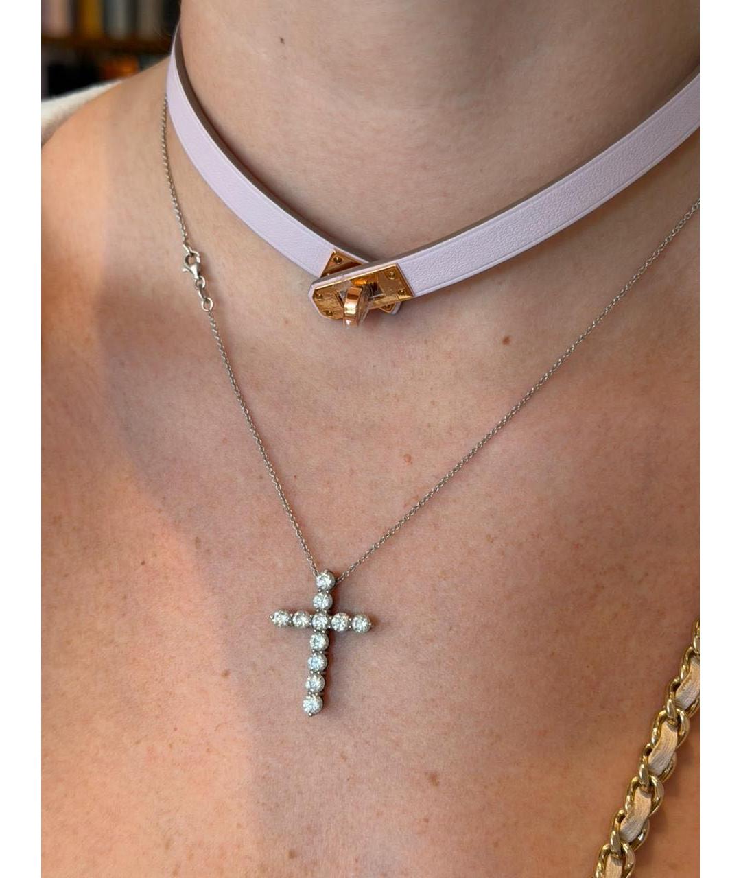 HERMES Розовый кожаный чокер, фото 2