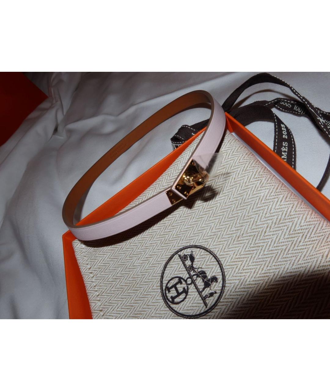 HERMES Розовый кожаный чокер, фото 4