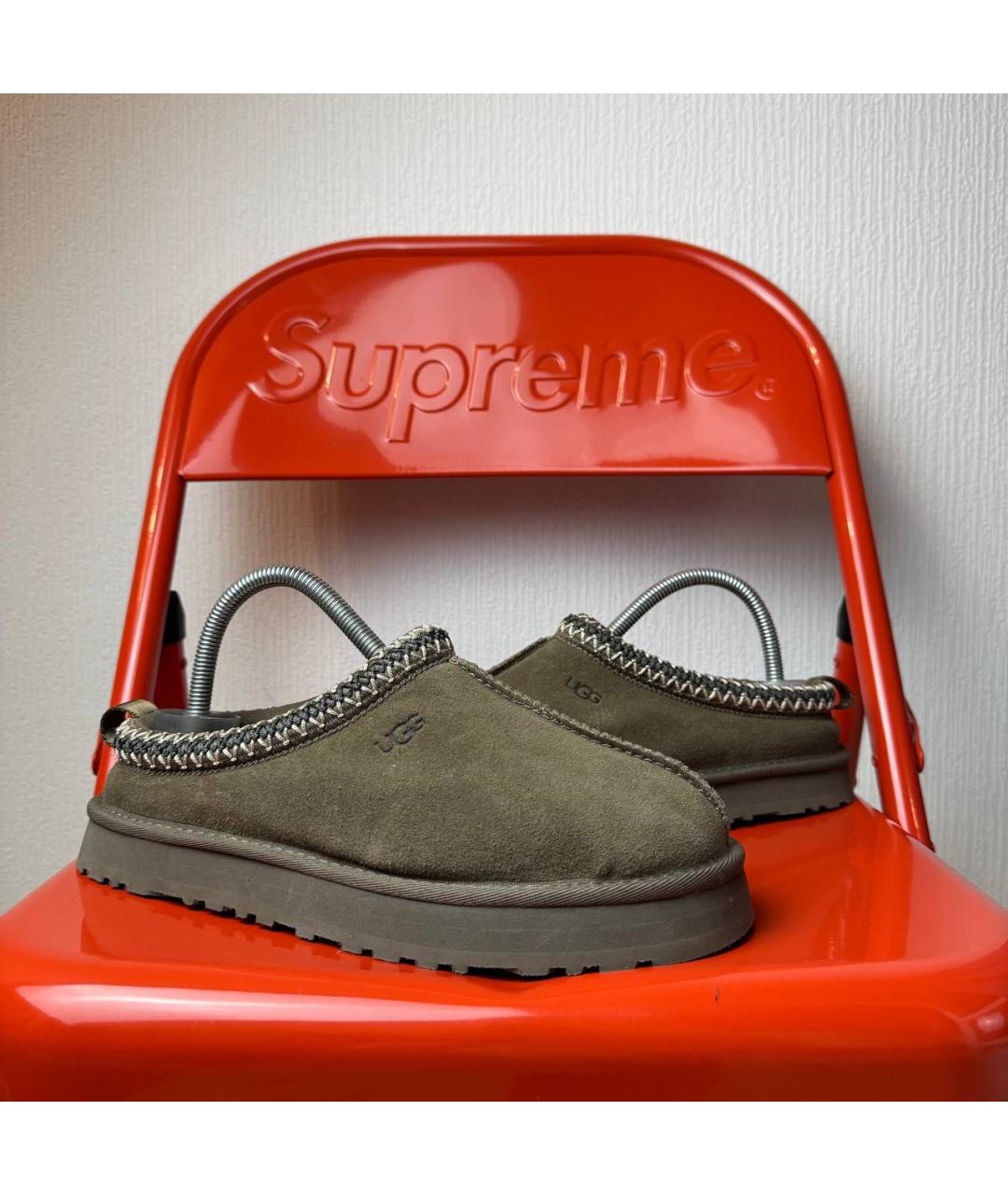 UGG AUSTRALIA Хаки замшевые полусапоги, фото 6