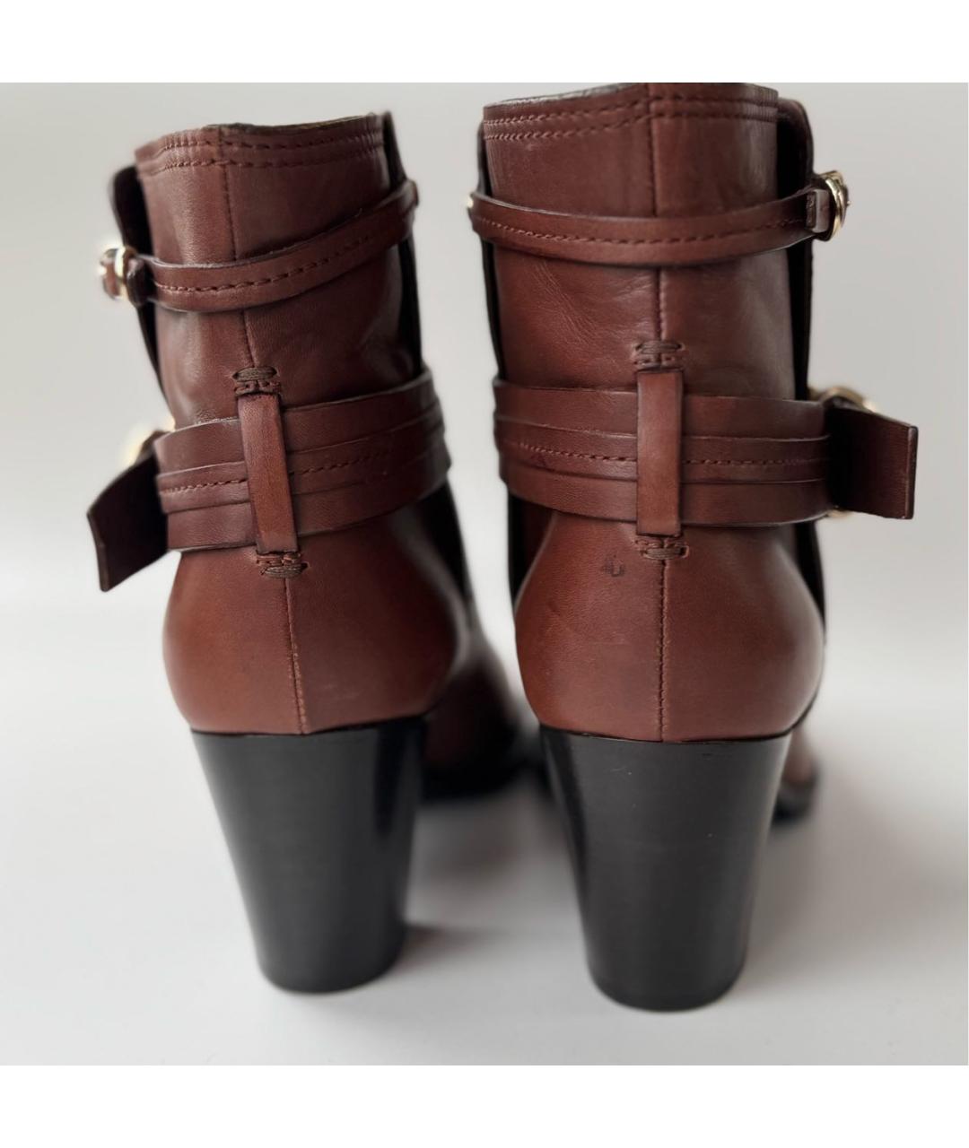 CHRISTIAN DIOR Коричневые кожаные ботильоны, фото 6