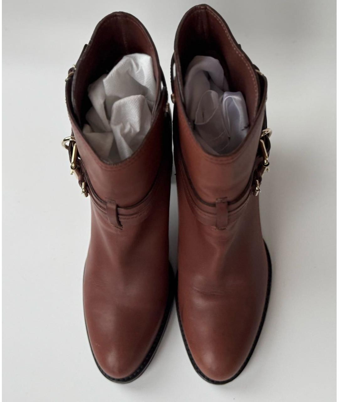 CHRISTIAN DIOR Коричневые кожаные ботильоны, фото 3