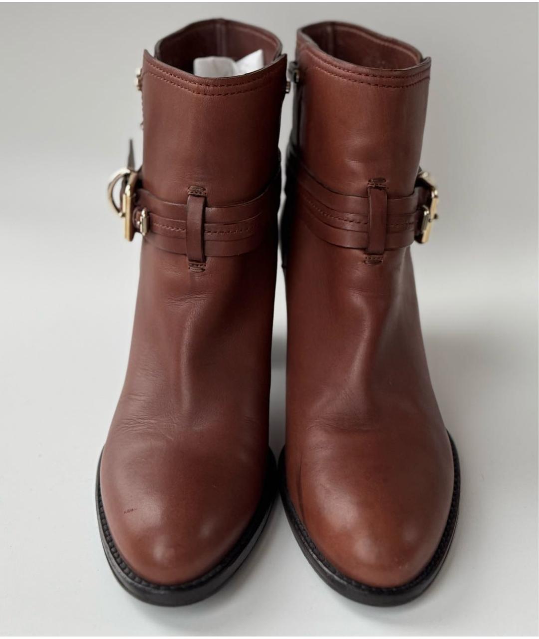 CHRISTIAN DIOR Коричневые кожаные ботильоны, фото 2