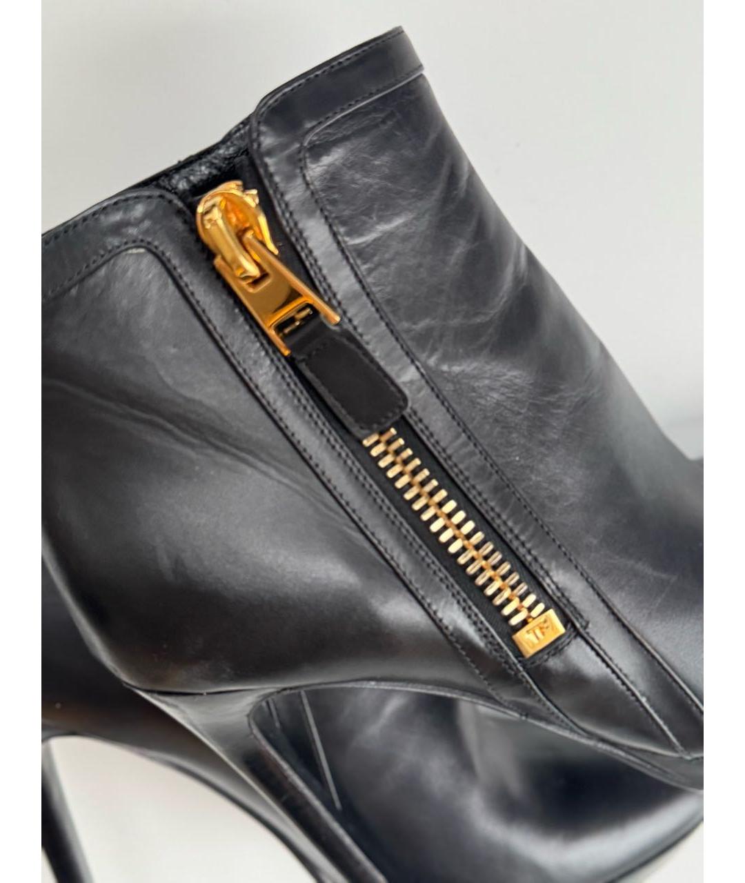 TOM FORD Черные кожаные ботильоны, фото 5