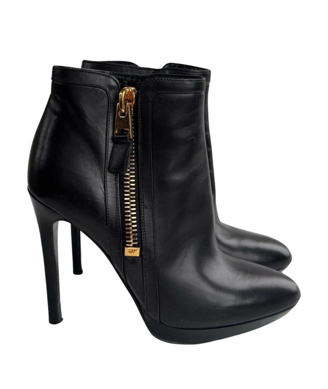 TOM FORD Черные кожаные ботильоны, фото 1