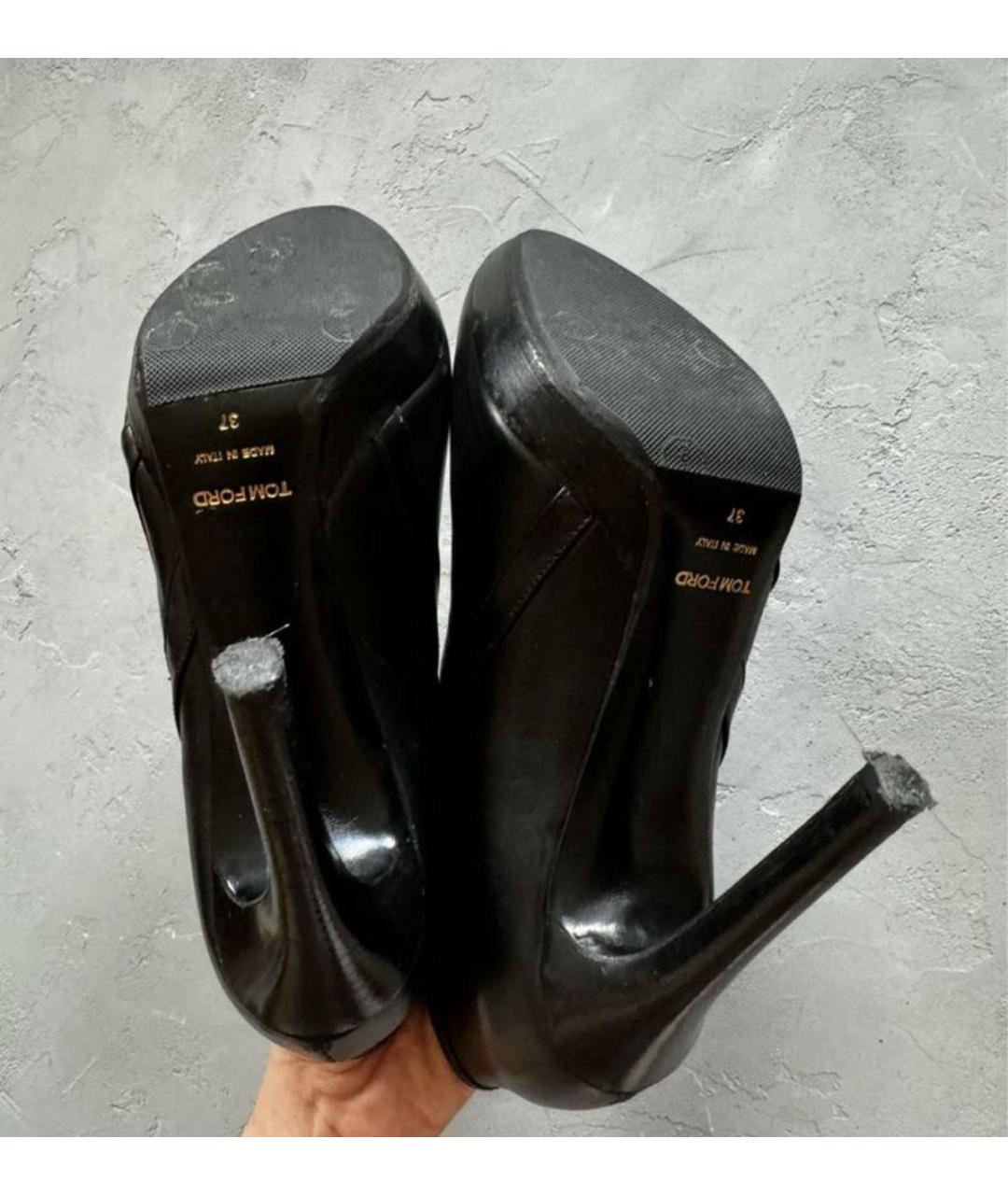 TOM FORD Черные кожаные ботильоны, фото 7