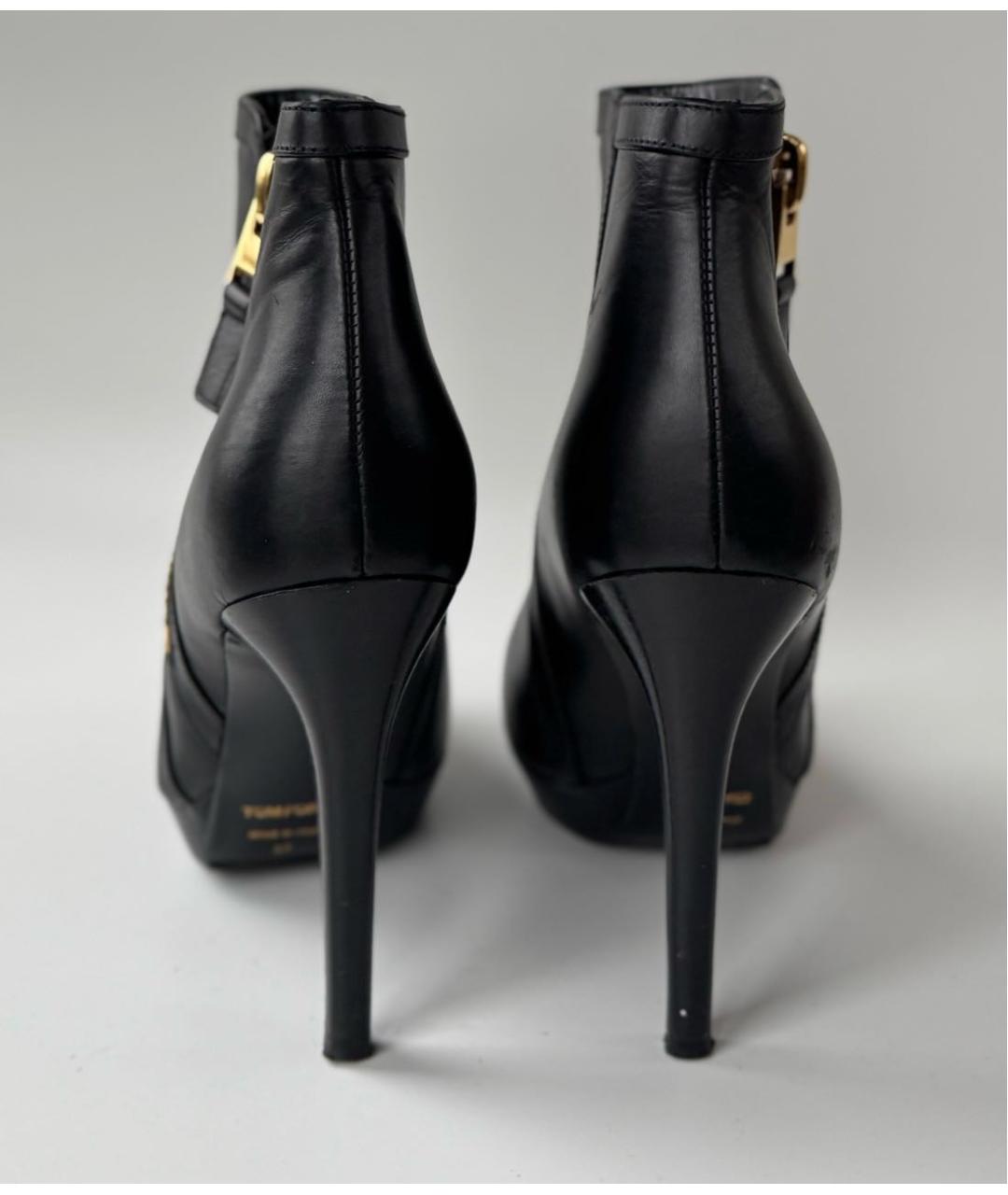 TOM FORD Черные кожаные ботильоны, фото 4