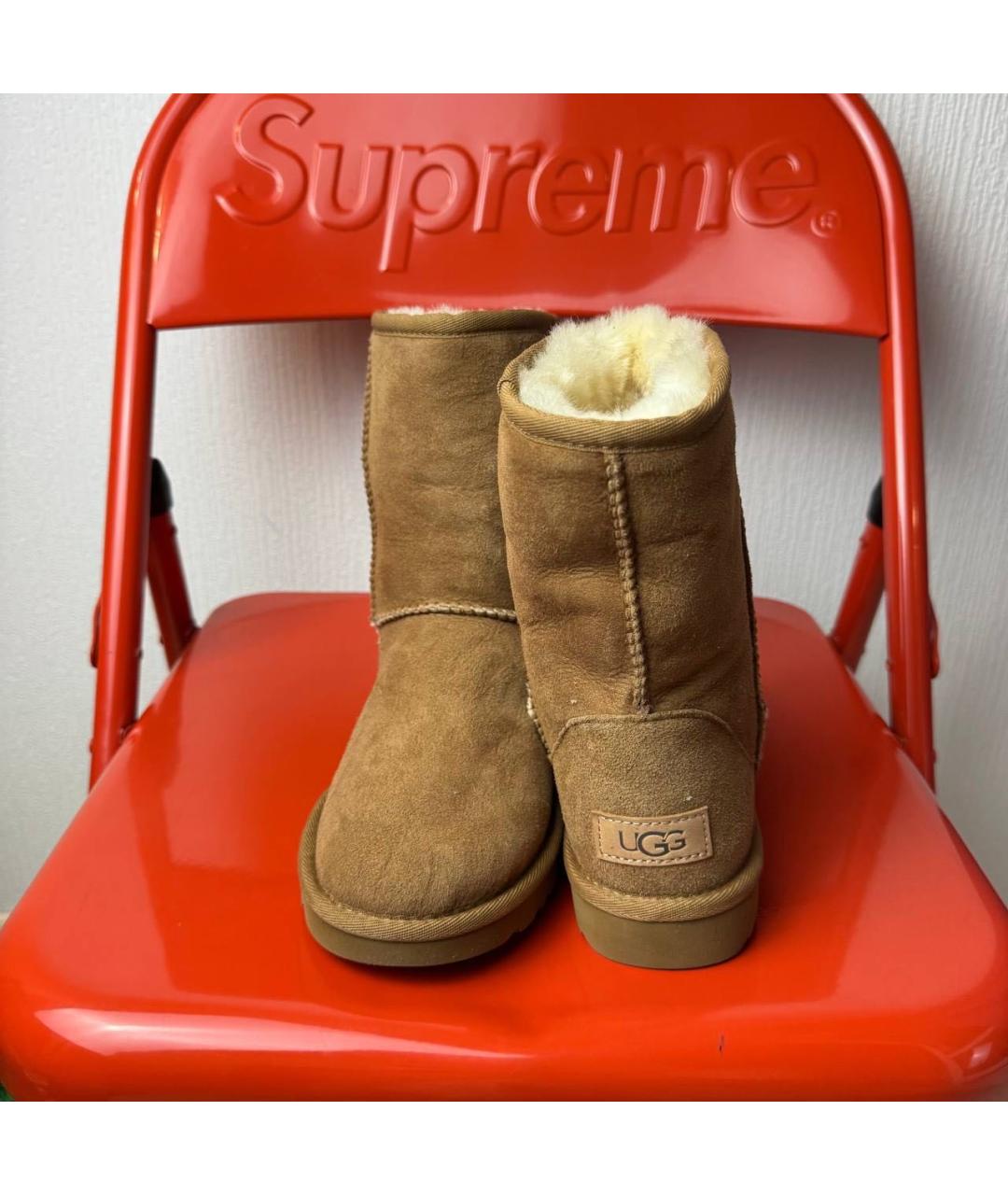 UGG AUSTRALIA Коричневые замшевые ботинки, фото 4