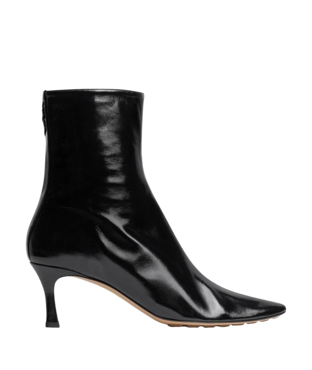 BOTTEGA VENETA Черные кожаные ботильоны, фото 1