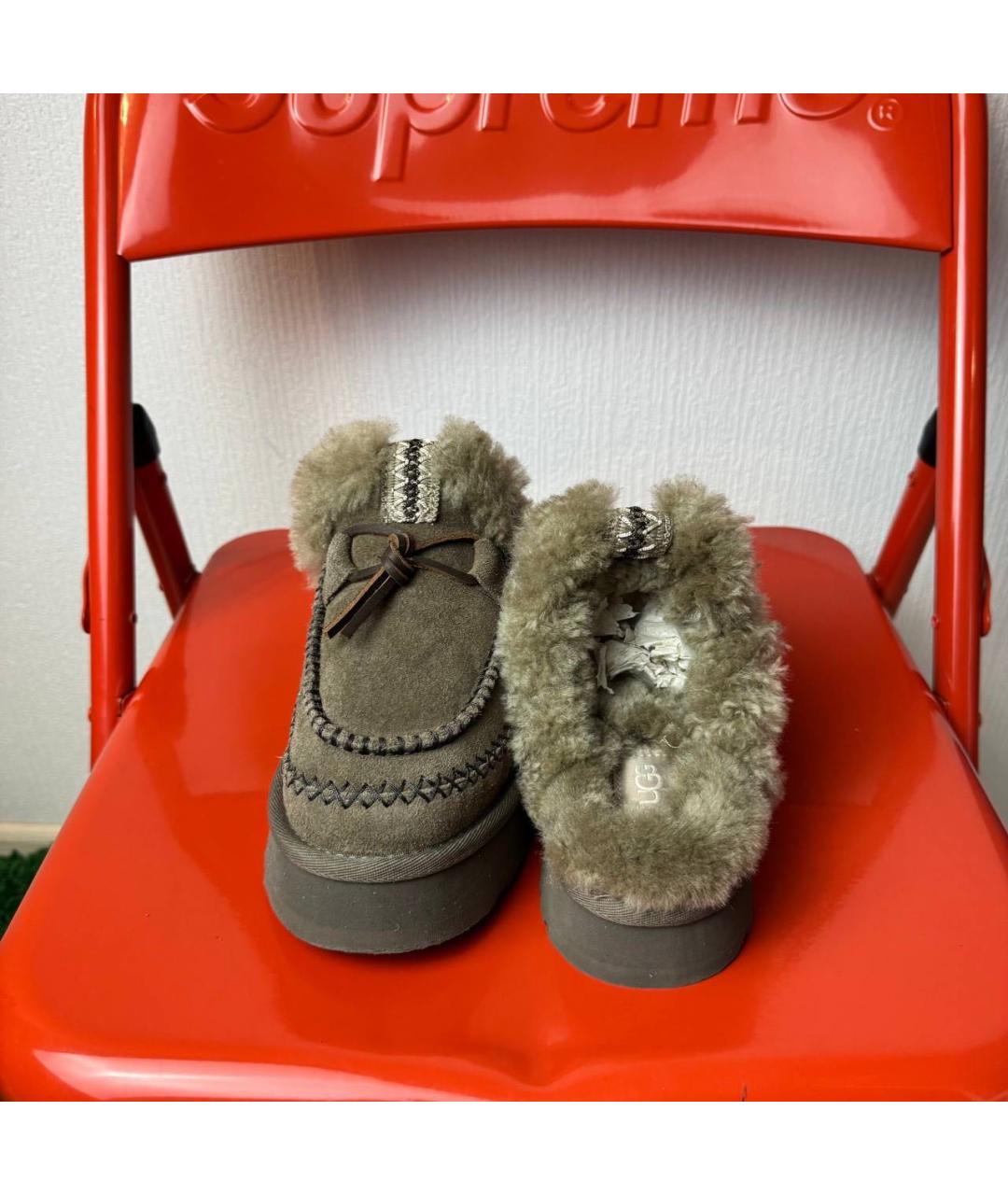 UGG AUSTRALIA Хаки замшевые полусапоги, фото 4