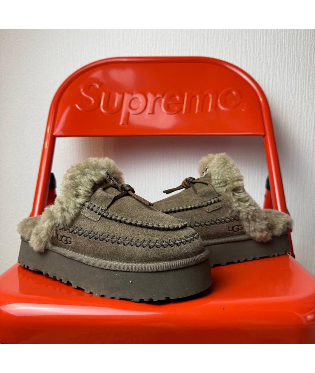 UGG AUSTRALIA Хаки замшевые полусапоги, фото 2