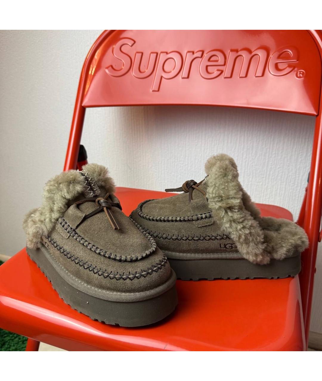 UGG AUSTRALIA Хаки замшевые полусапоги, фото 3