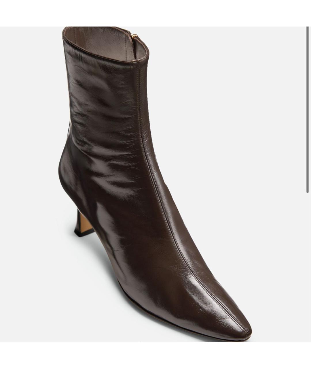 BOTTEGA VENETA Коричневые кожаные ботильоны, фото 3