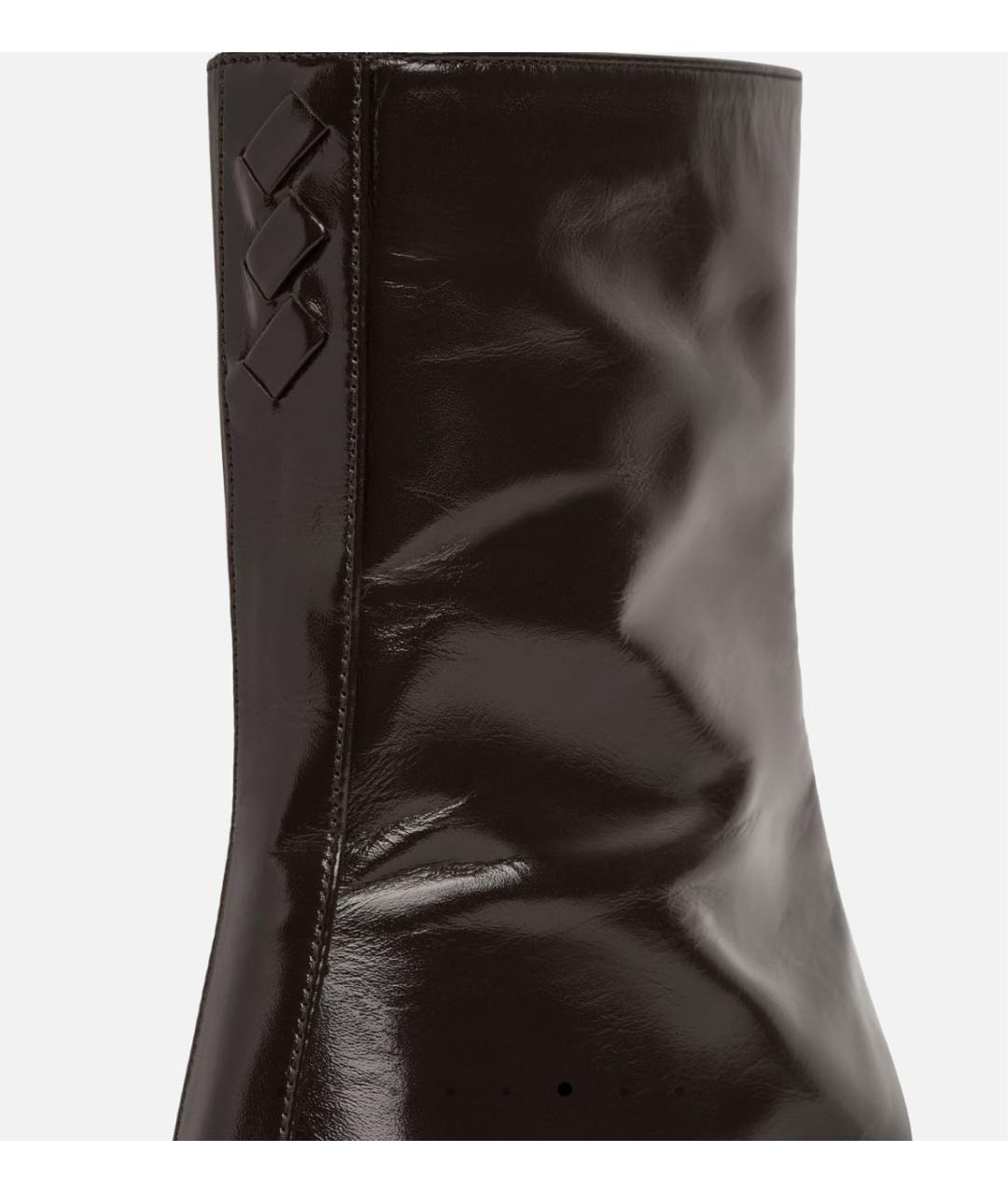 BOTTEGA VENETA Коричневые кожаные ботильоны, фото 5