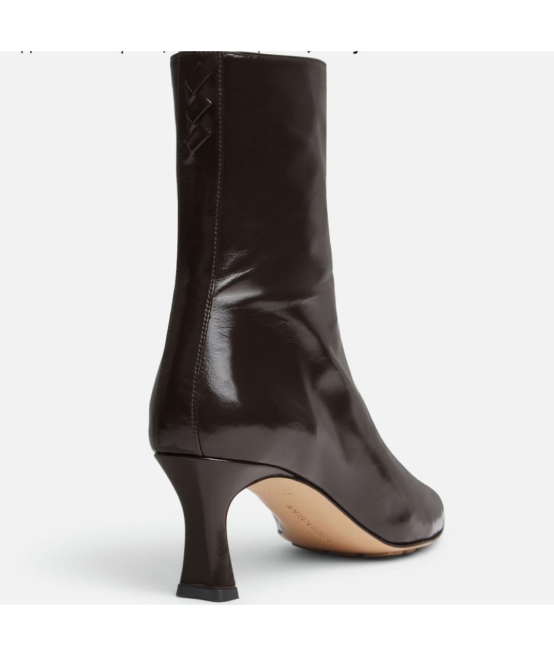 BOTTEGA VENETA Коричневые кожаные ботильоны, фото 4