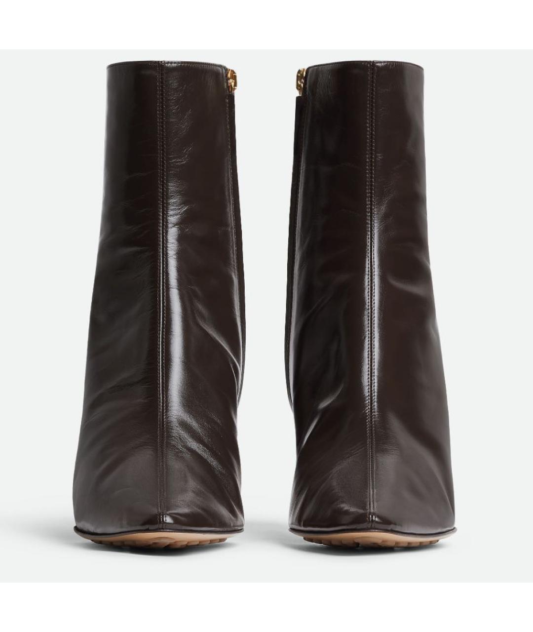 BOTTEGA VENETA Коричневые кожаные ботильоны, фото 2