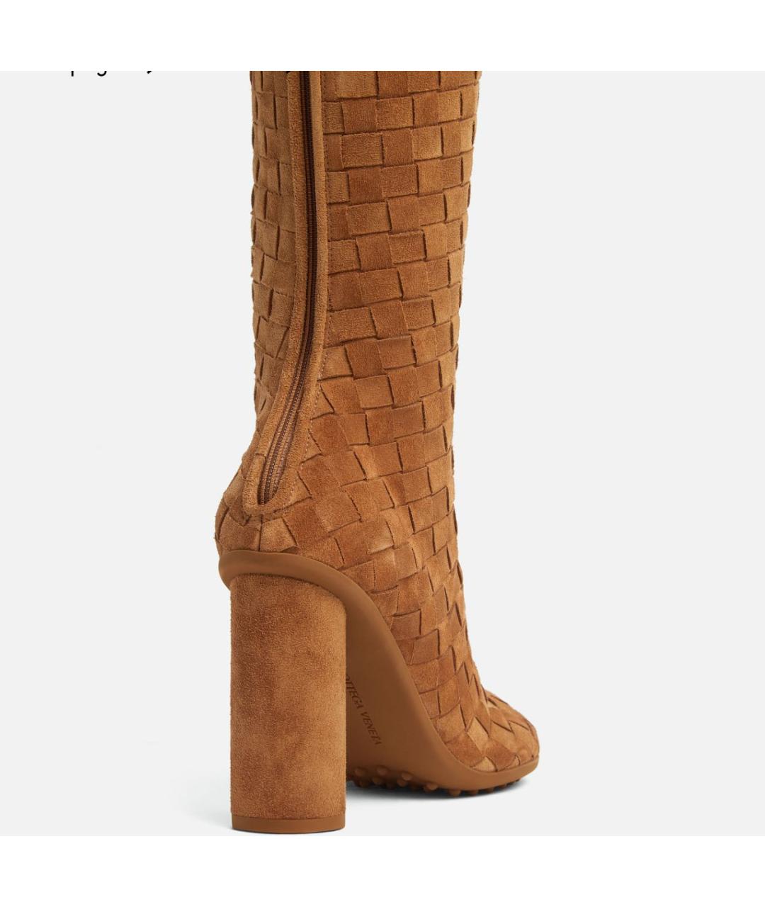 BOTTEGA VENETA Горчичные замшевые сапоги, фото 4