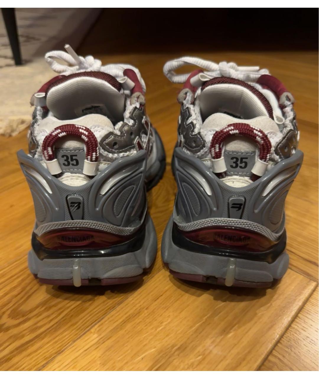 BALENCIAGA Бордовые текстильные кроссовки, фото 5