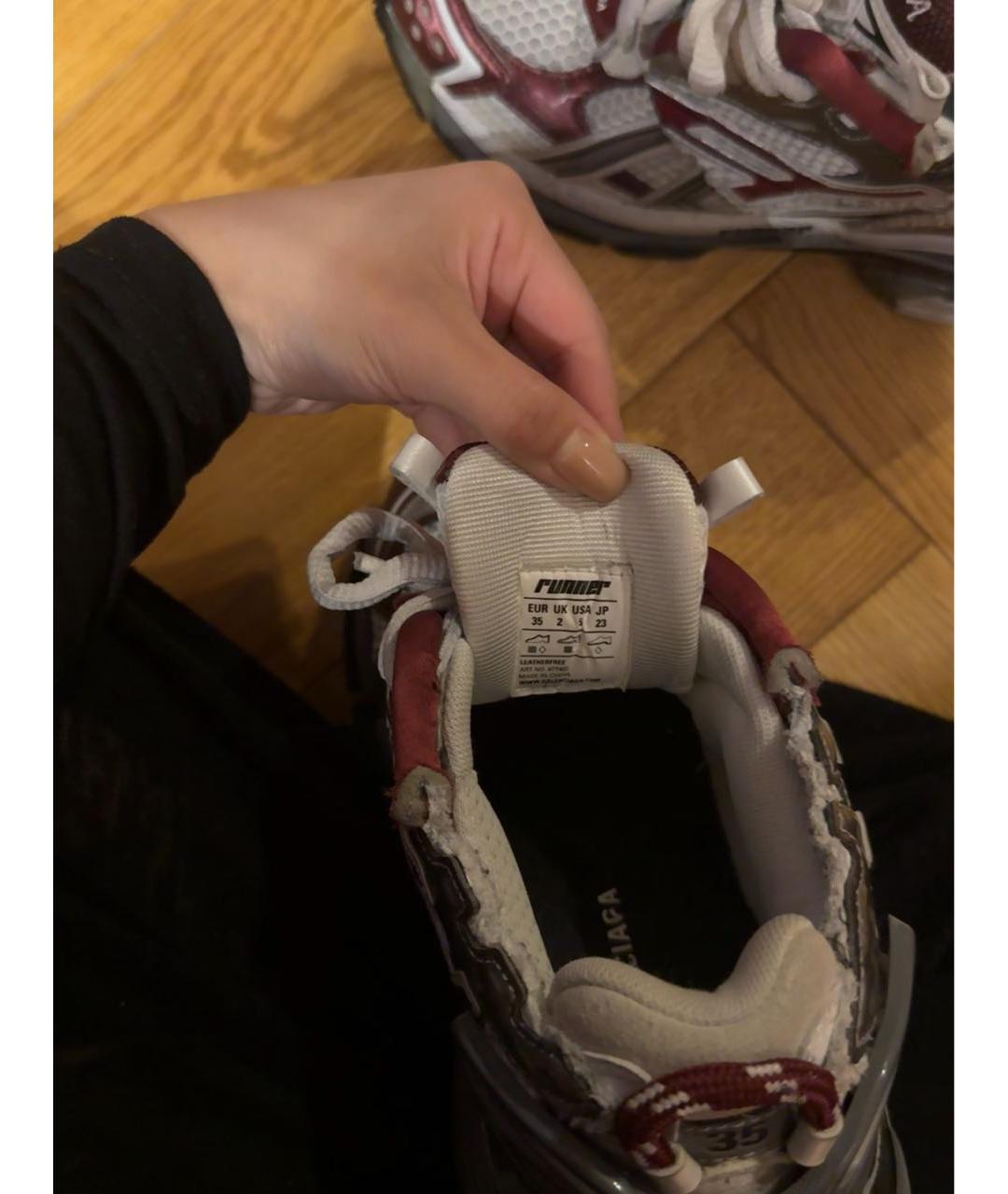 BALENCIAGA Бордовые текстильные кроссовки, фото 4