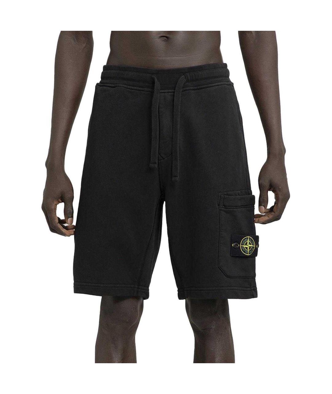 STONE ISLAND Черные шорты, фото 4