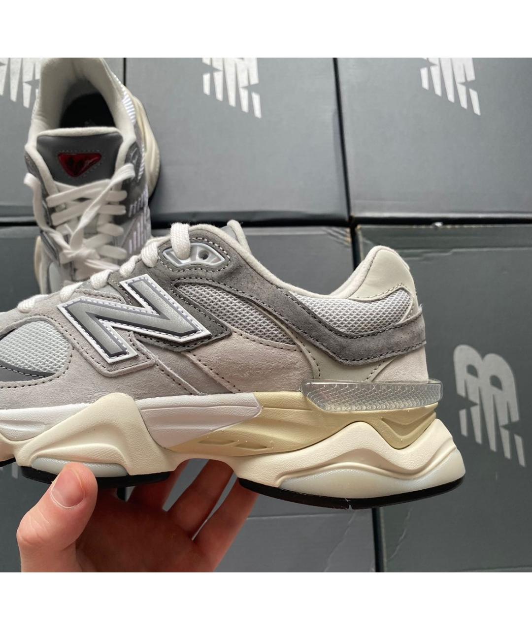 NEW BALANCE Серые замшевые низкие кроссовки / кеды, фото 4