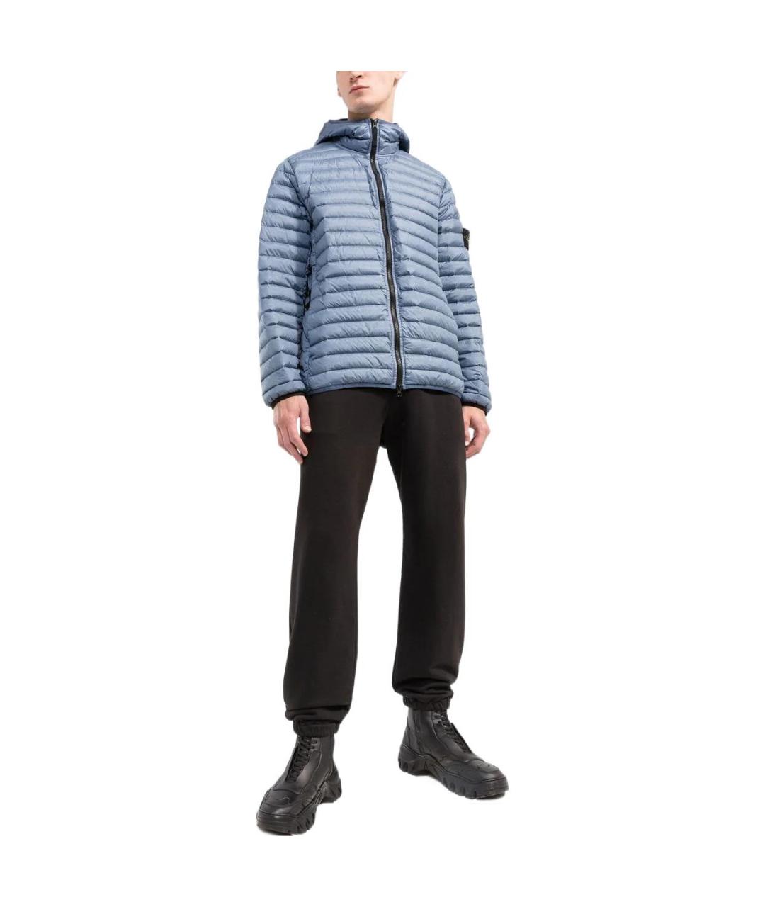 STONE ISLAND Голубая полиамидовая куртка, фото 3