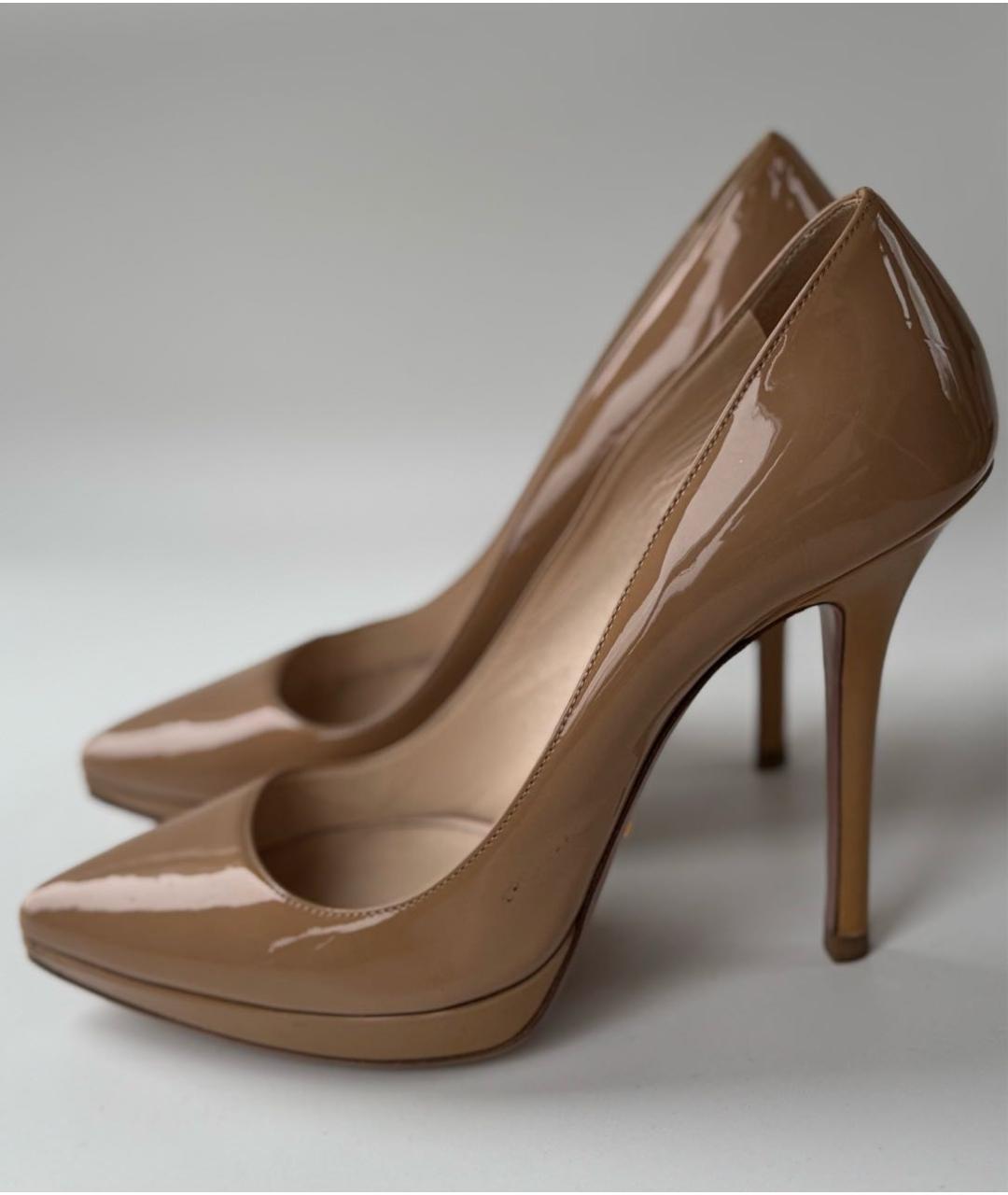 PRADA Бежевые туфли из лакированной кожи, фото 9