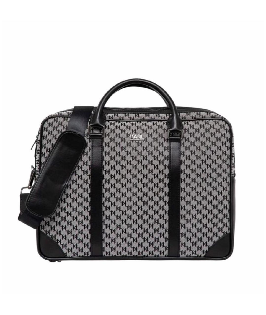 KARL LAGERFELD Черный хлопковый портфель, фото 1