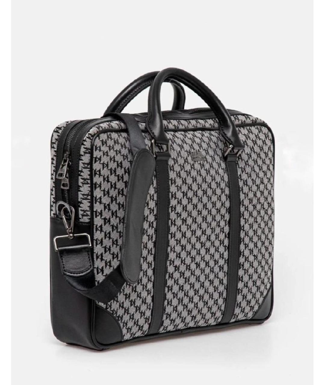 KARL LAGERFELD Черный хлопковый портфель, фото 2