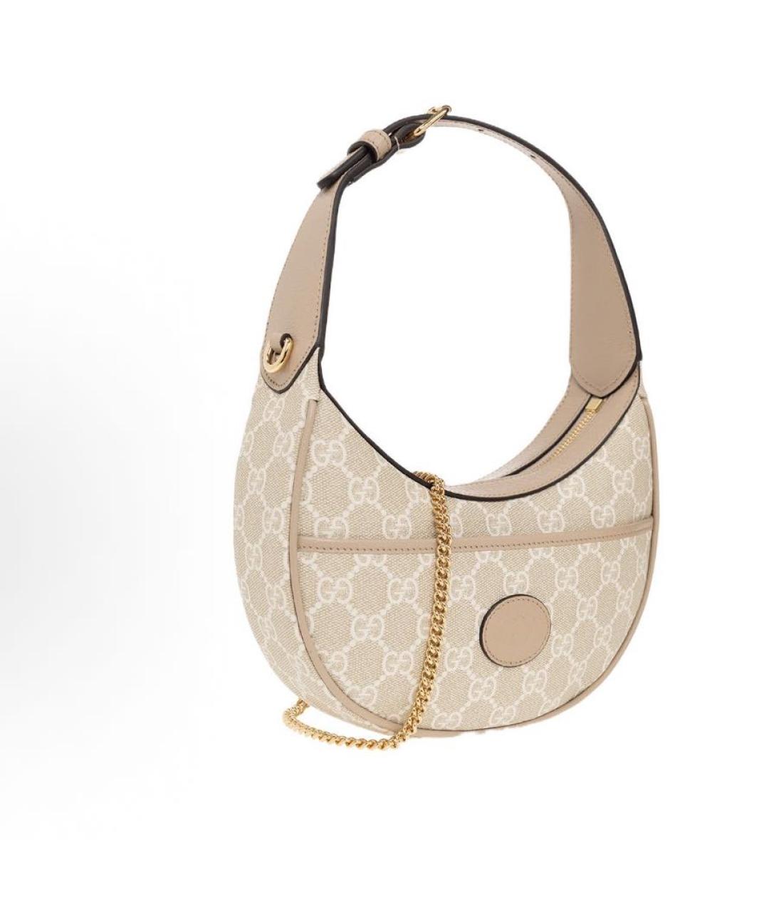 GUCCI Бежевая кожаная сумка через плечо, фото 2