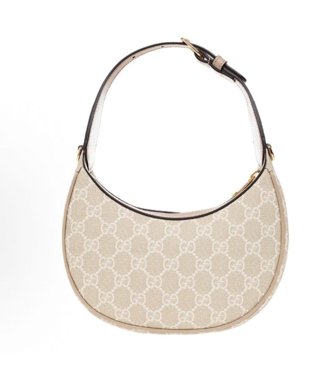 GUCCI Бежевая кожаная сумка через плечо, фото 3