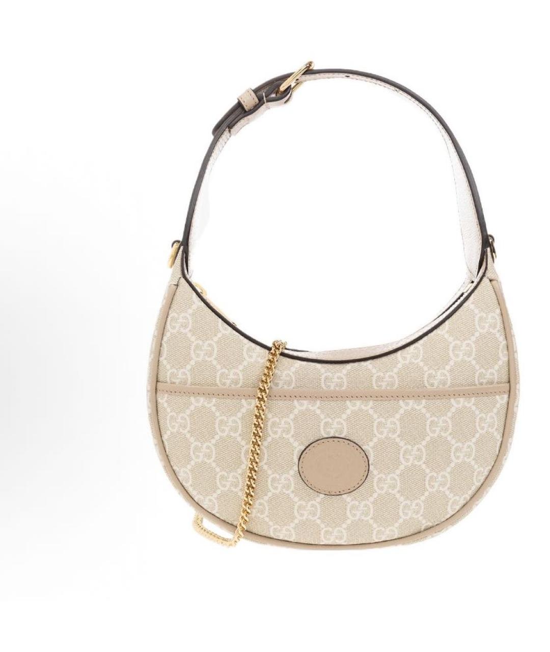 GUCCI Бежевая кожаная сумка через плечо, фото 5