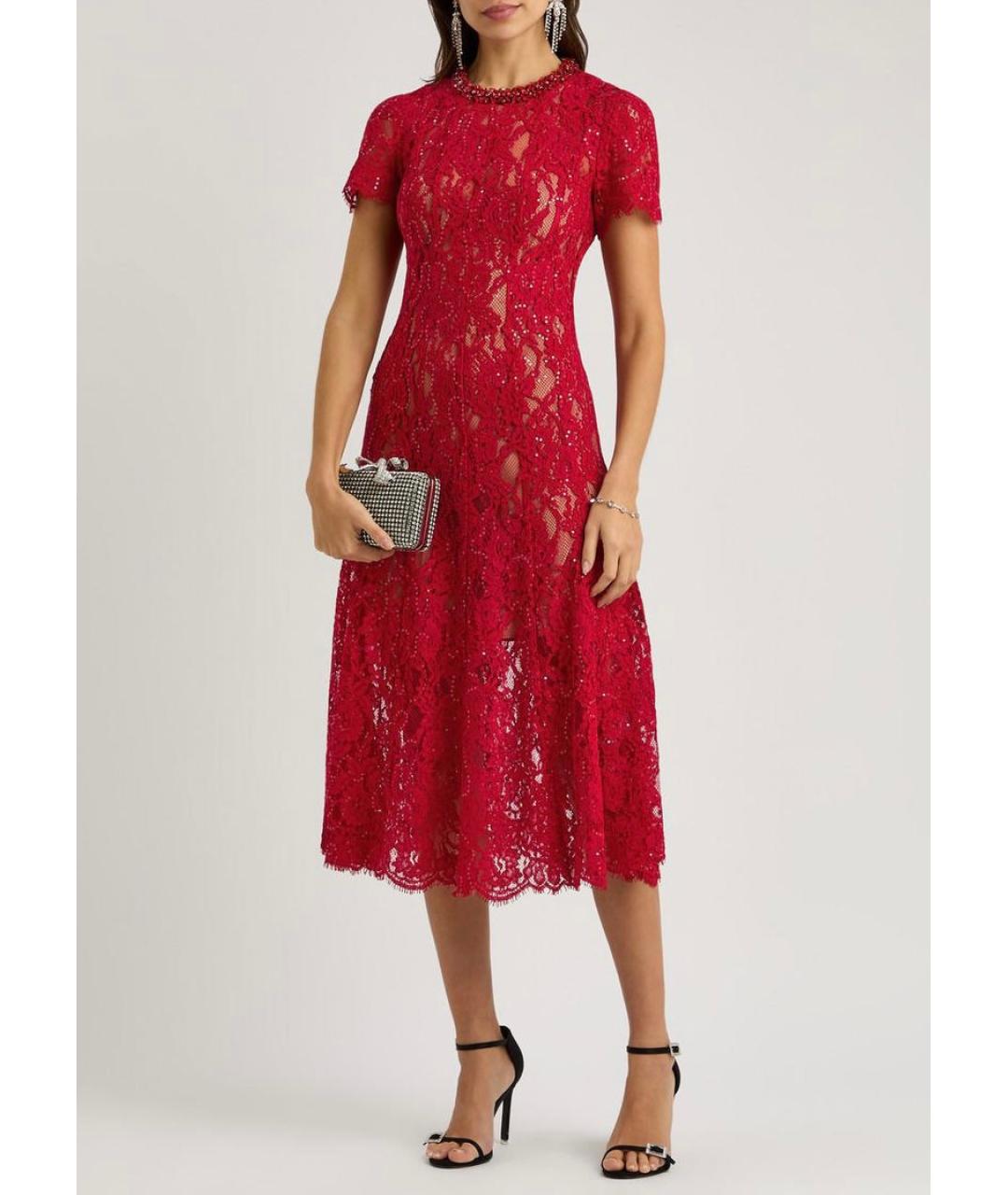 SELF-PORTRAIT Красное коктейльное платье, фото 6