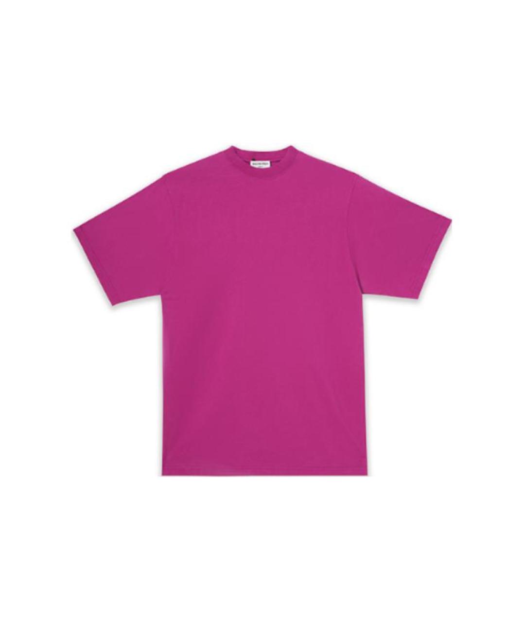 BALENCIAGA Фуксия хлопковая футболка, фото 1