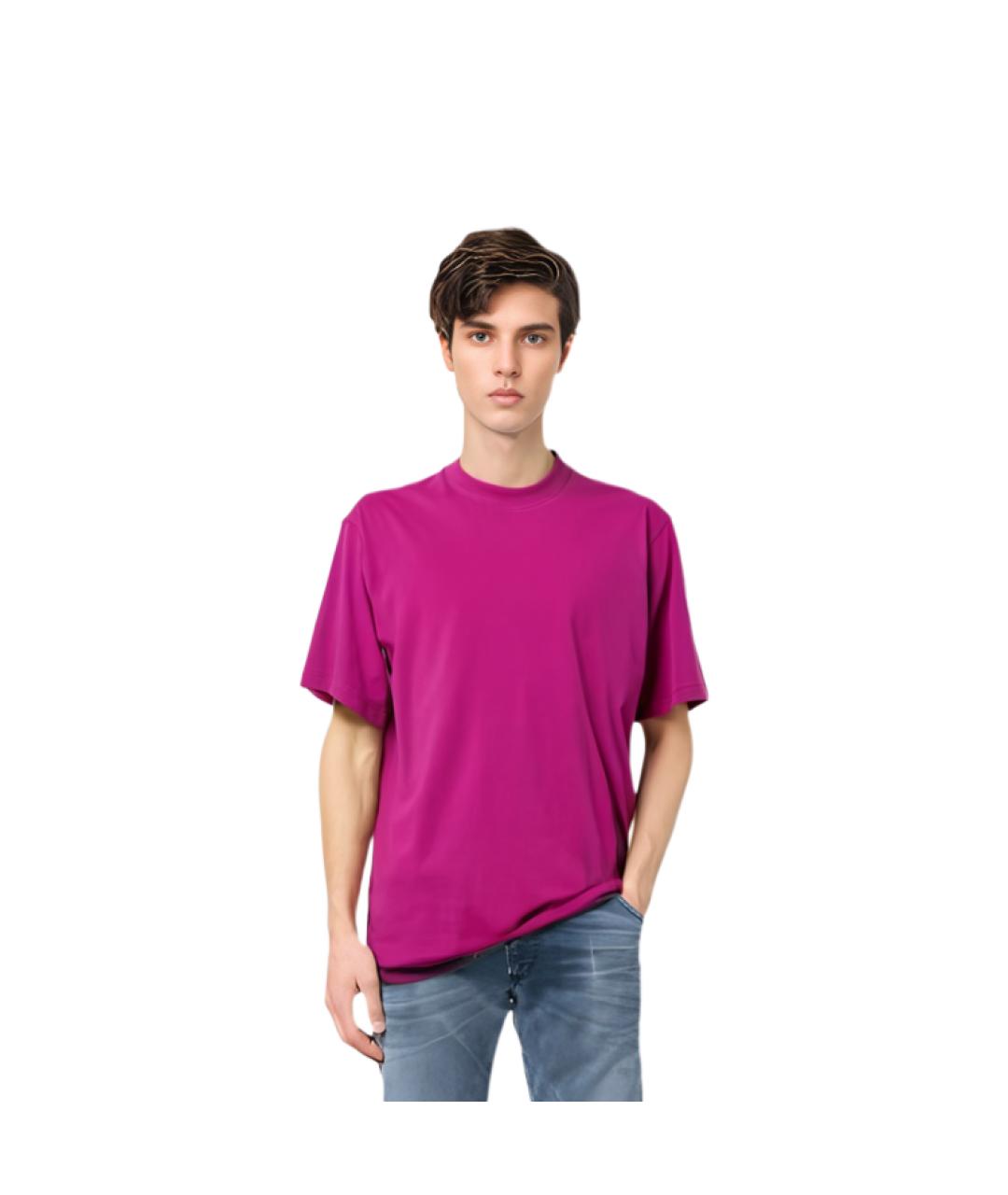 BALENCIAGA Фуксия хлопковая футболка, фото 4