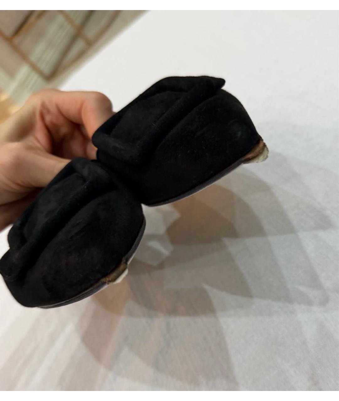 MANOLO BLAHNIK Черные замшевые мюли, фото 3
