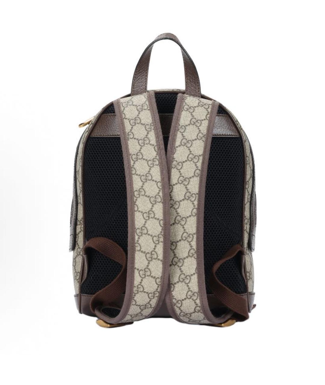 GUCCI Коричневый жаккардовый рюкзак, фото 3