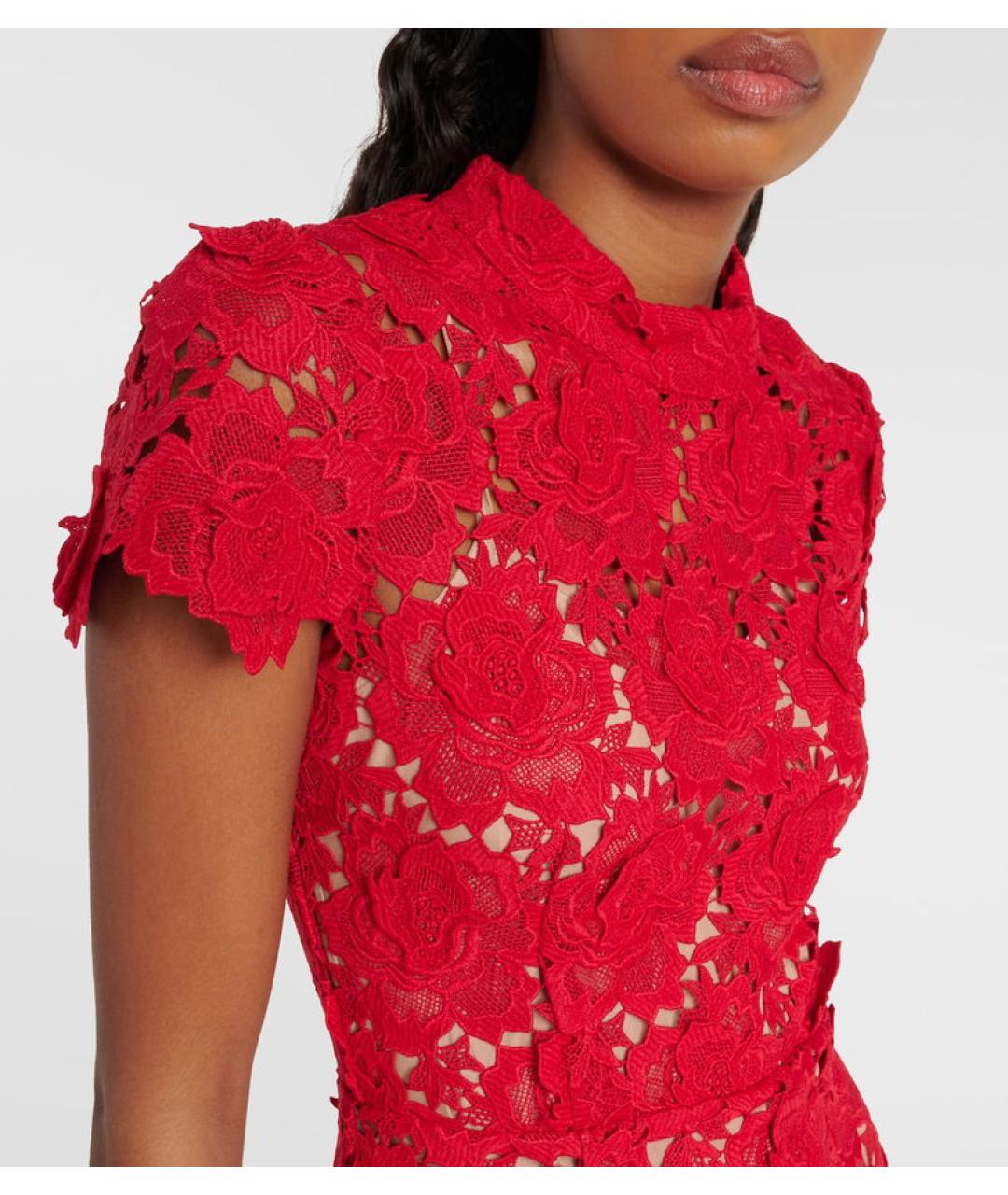 SELF-PORTRAIT Красное коктейльное платье, фото 7