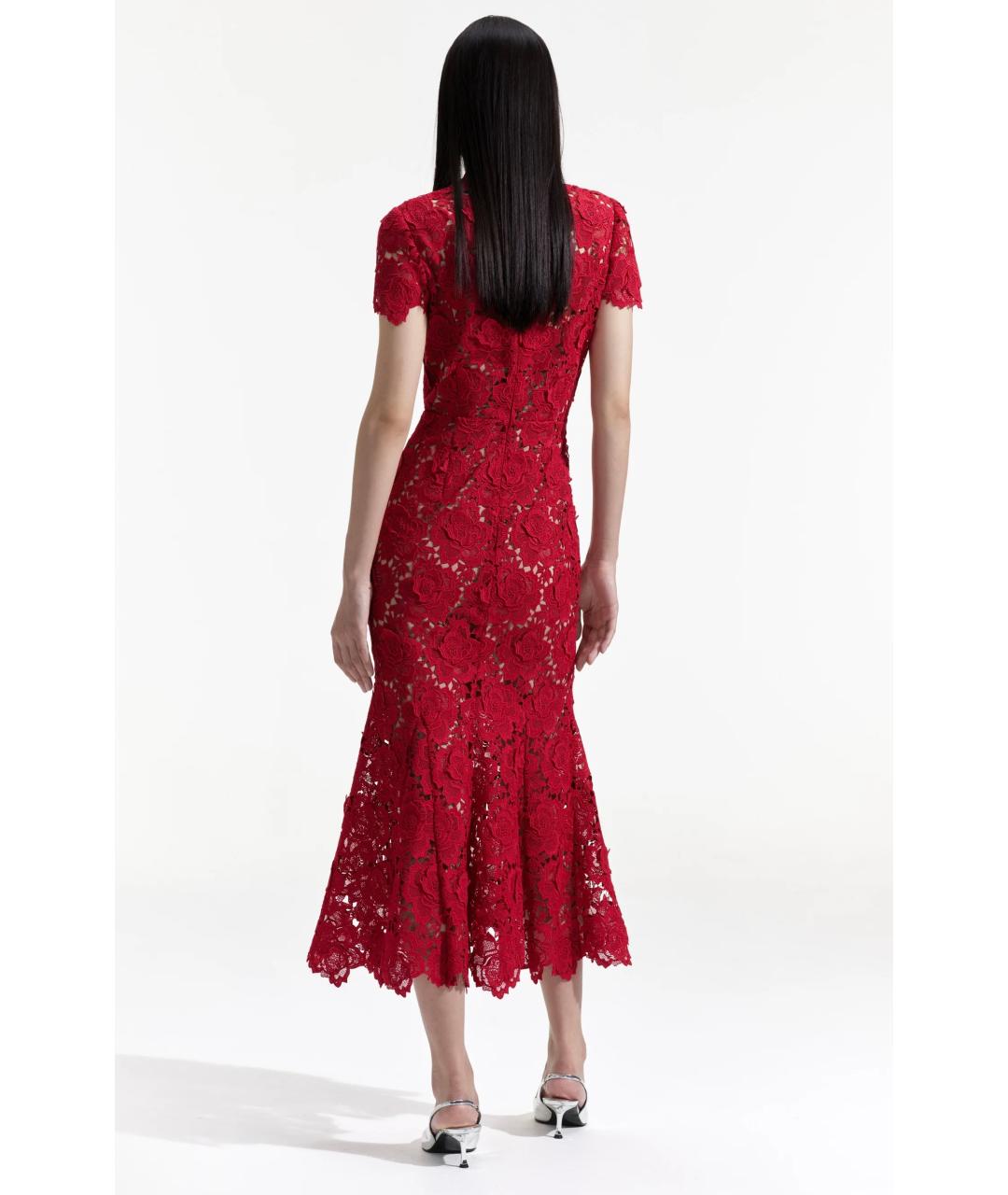 SELF-PORTRAIT Красное коктейльное платье, фото 4