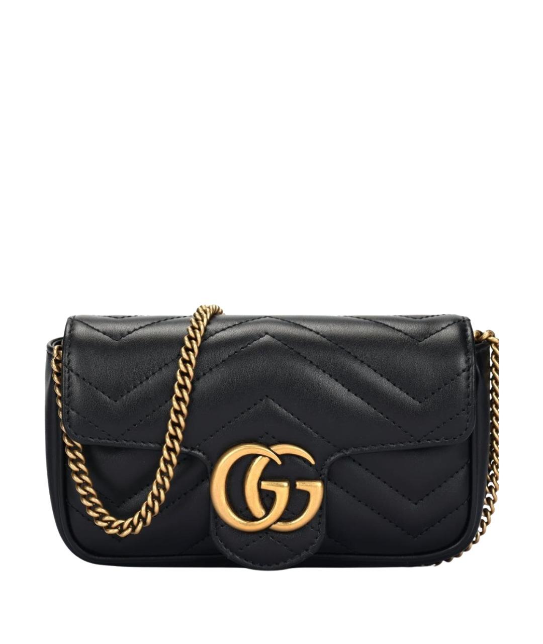 GUCCI Черная кожаная сумка через плечо, фото 1