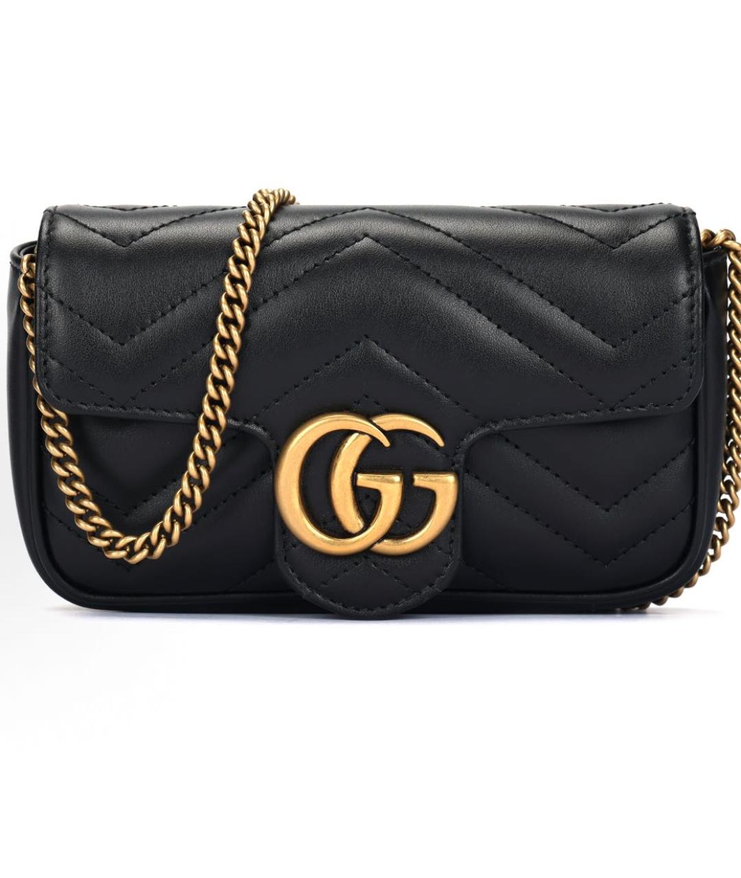 GUCCI Черная кожаная сумка через плечо, фото 5