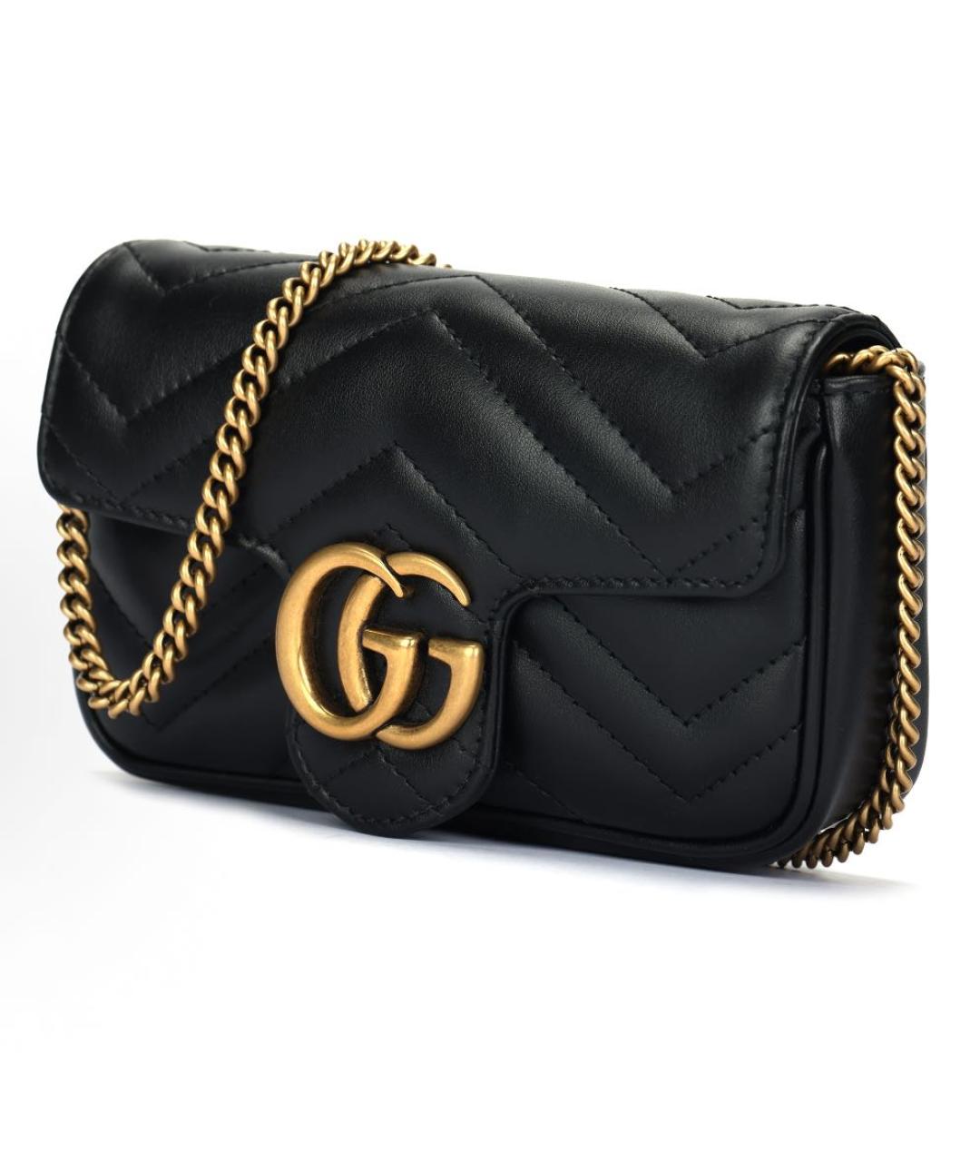 GUCCI Черная кожаная сумка через плечо, фото 2