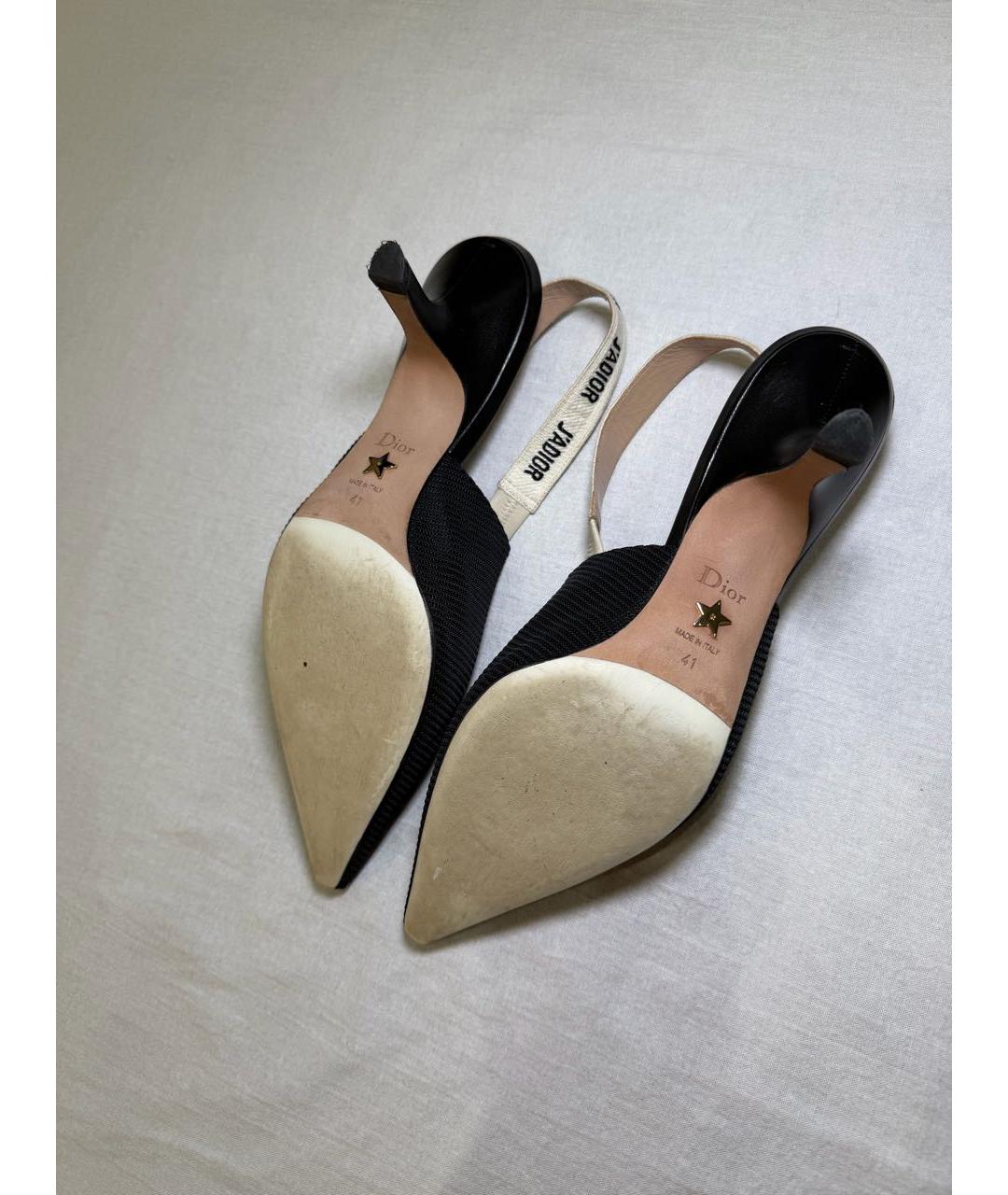 CHRISTIAN DIOR Черные текстильные мюли, фото 5