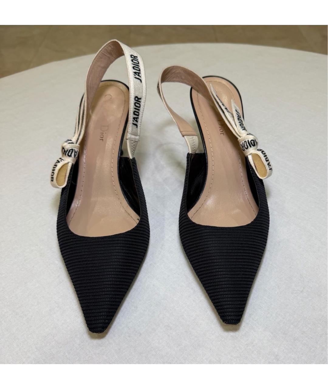 CHRISTIAN DIOR Черные текстильные мюли, фото 2