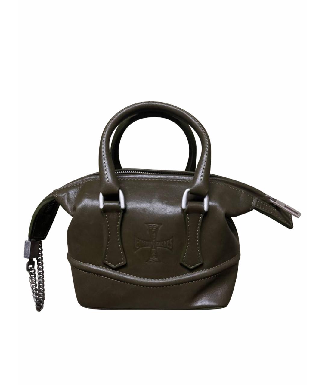 Enfants Riches Déprimés Хаки кожаная сумка с короткими ручками, фото 1