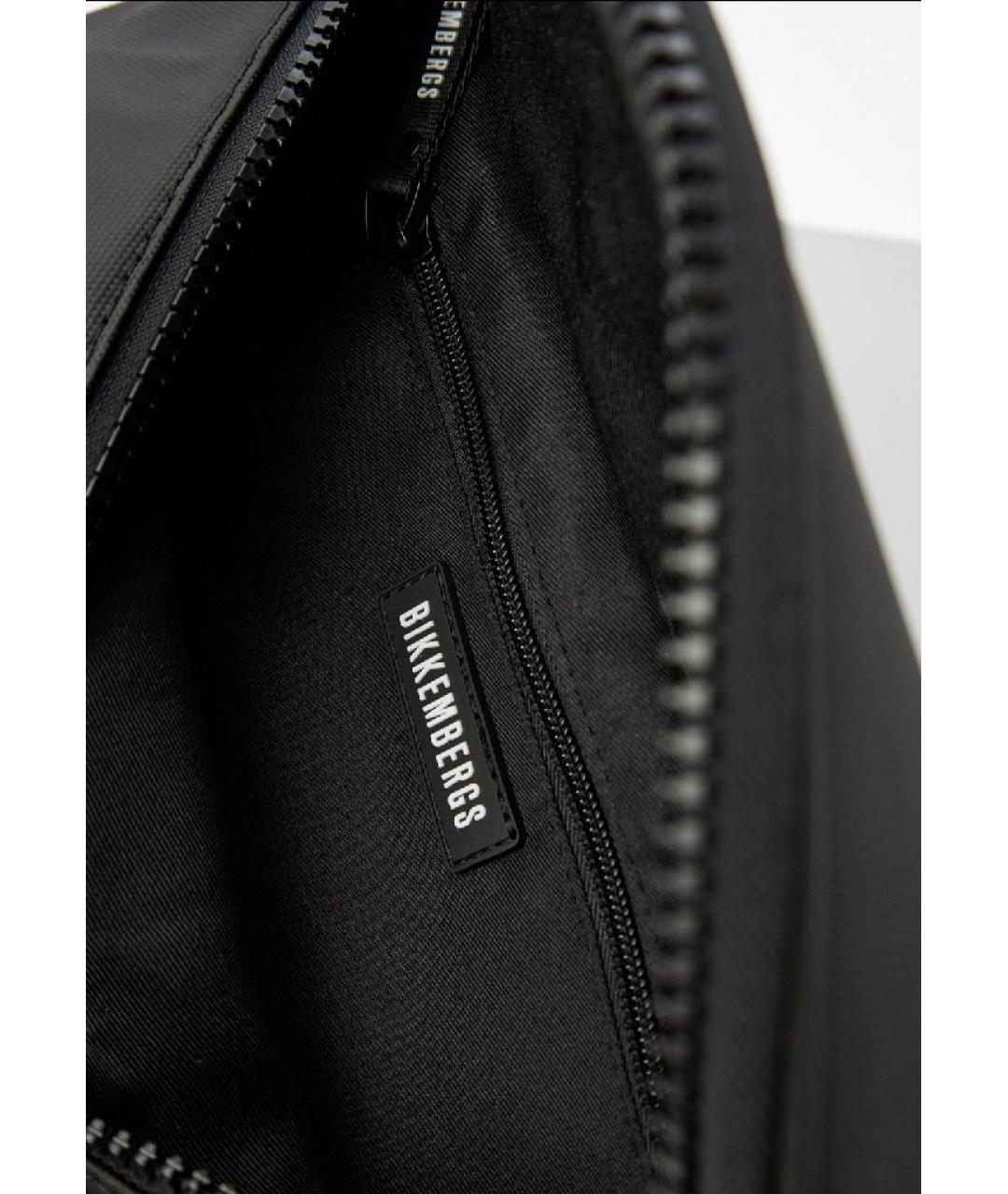 BIKKEMBERGS Черная тканевая поясная сумка, фото 3