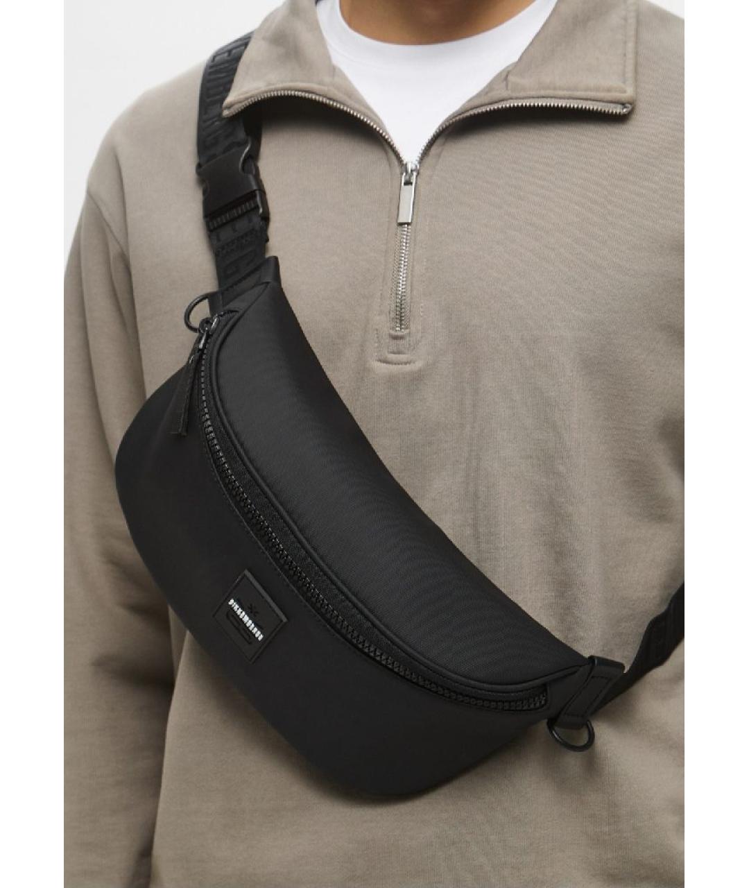 BIKKEMBERGS Черная тканевая поясная сумка, фото 5