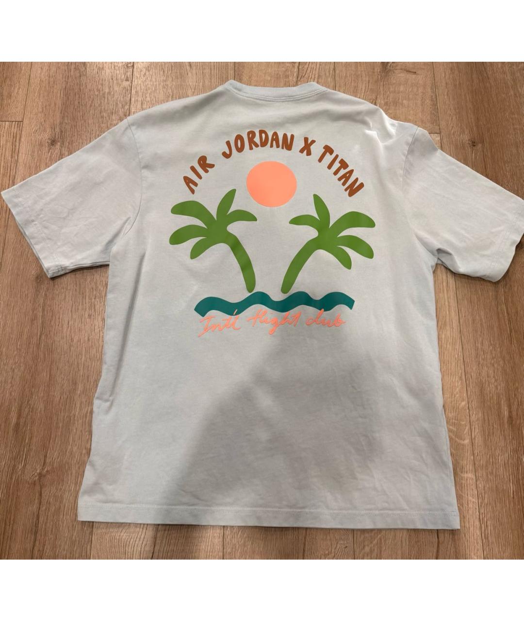 JORDAN Голубая хлопковая футболка, фото 2