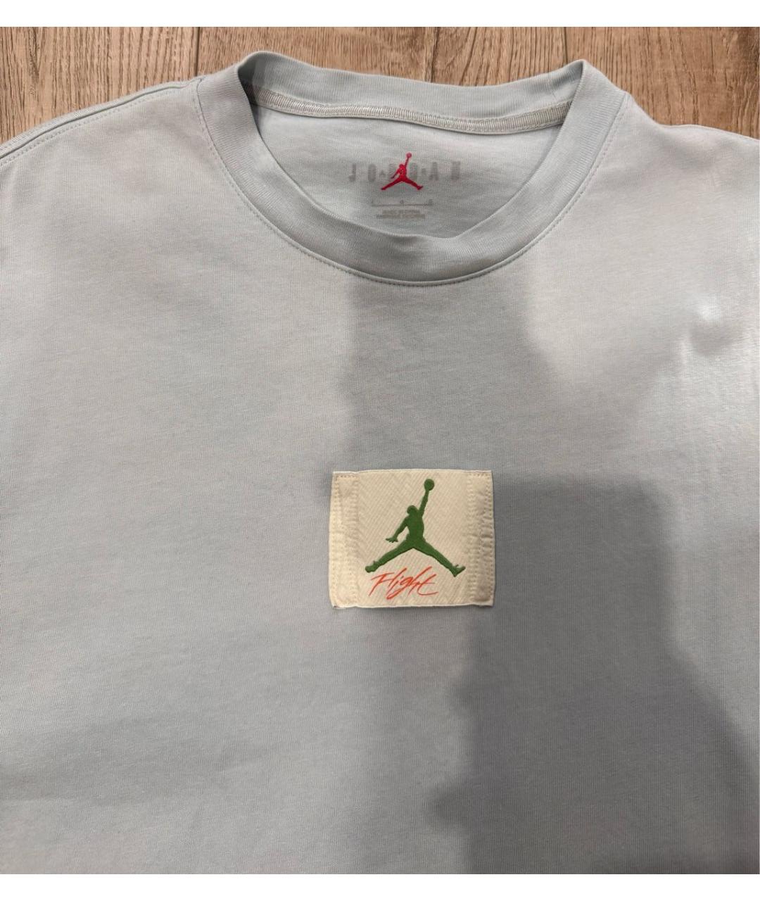 JORDAN Голубая хлопковая футболка, фото 3