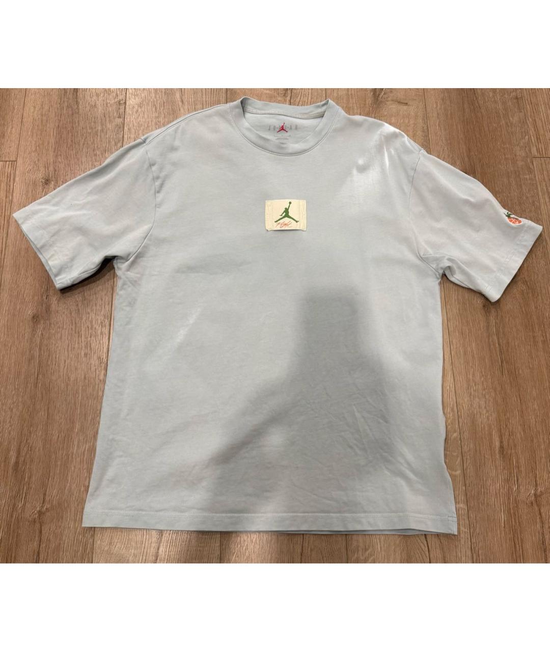JORDAN Голубая хлопковая футболка, фото 5